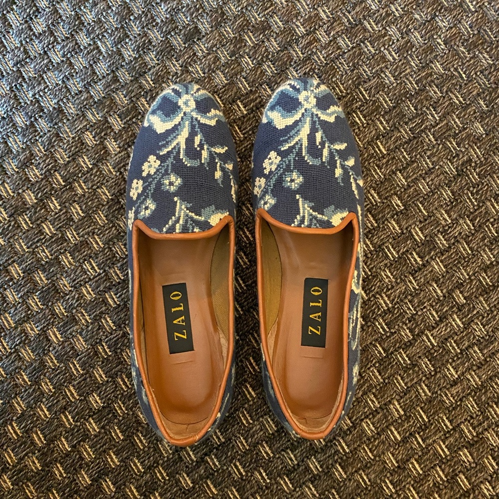 Zalo needlepoint loafers. Rarely worn. Comfortable, fun and versatile.